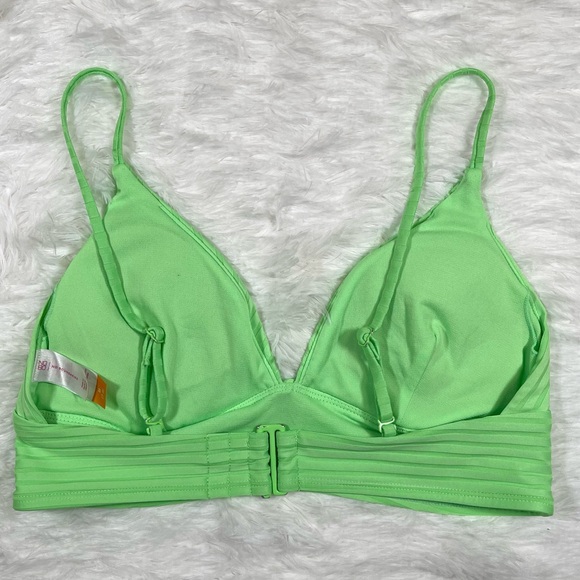 No Boundaries Juniors' Solid V-Front Bikini Swim Top Mint Sizzle Sz M - Picture 7 of 8
